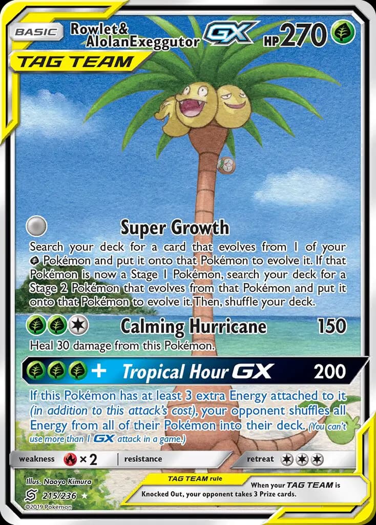 Rowlet & Alolan Exeggutor GX