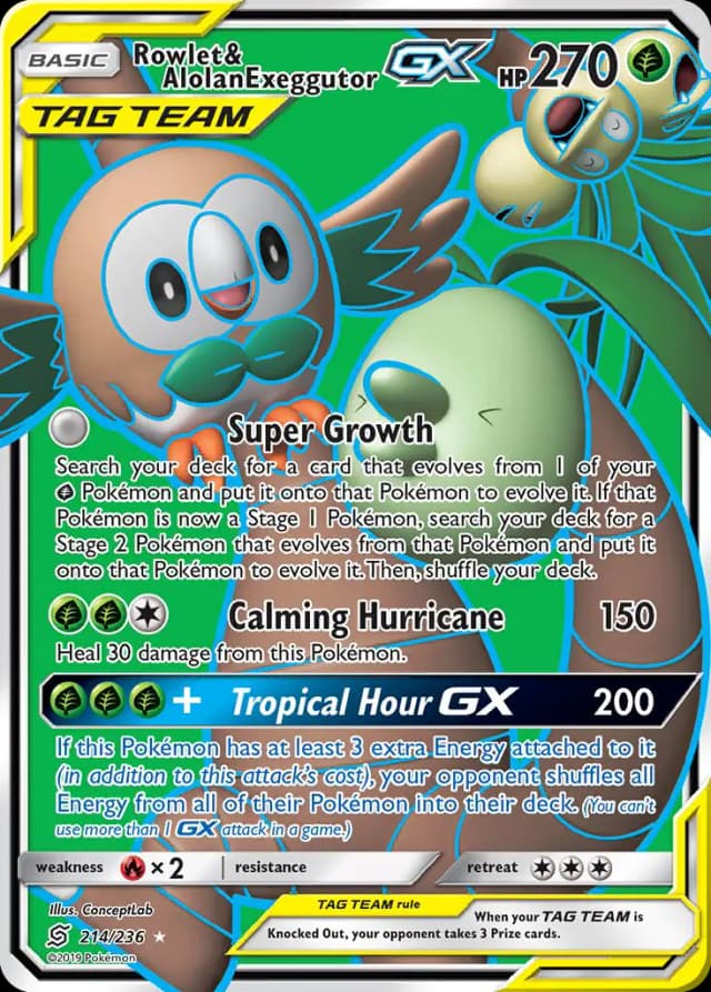 Rowlet & Alolan Exeggutor GX